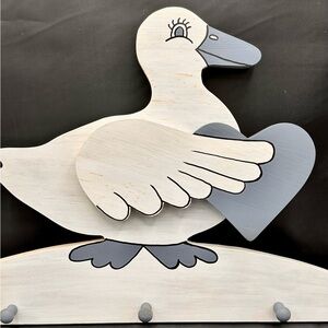 Vintage Cottage Core Wood Duck Key Holder